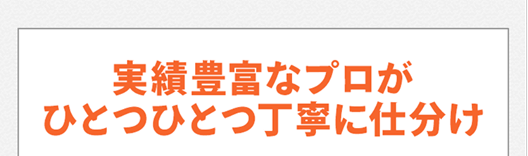 実績豊富なプロがひとつひとつ丁寧に仕分け